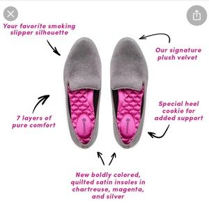 Birdies the Starling loafers in velvet stone with pink plush interior - size 8